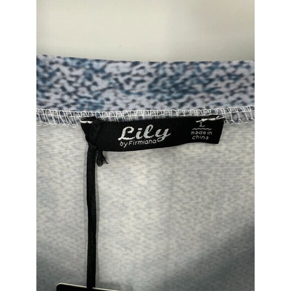 Lily By Firmiana Women Size Large Boho Floral-Print V-Neck Short Sleeve Top - Picture 2 of 9